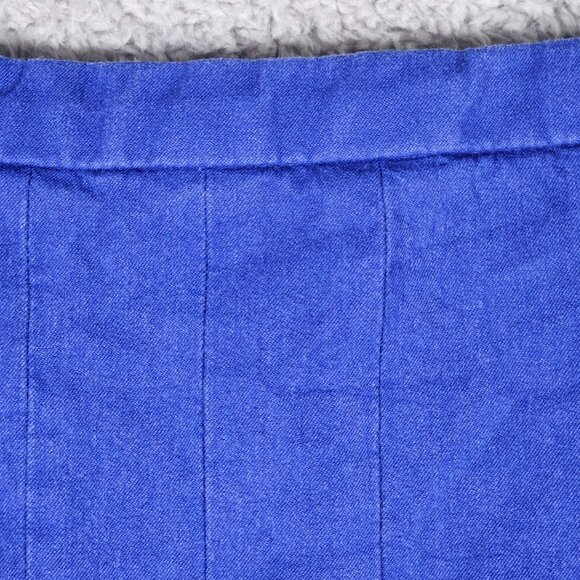 Vintage J Crew Blue A-Line Skirt Back Vent Pockets Knee-Length Zipper - Picture 6 of 15